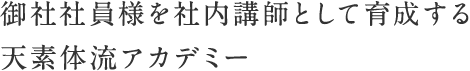 御社社員様を社内講師として育成する天素体流アカデミー